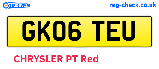 GK06TEU are the vehicle registration plates.