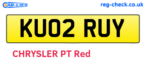 KU02RUY are the vehicle registration plates.
