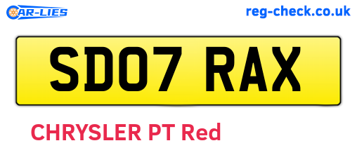 SD07RAX are the vehicle registration plates.
