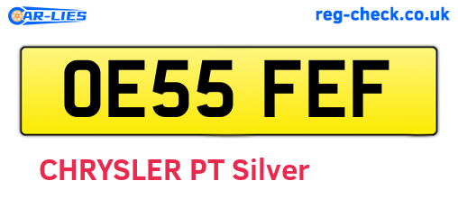 OE55FEF are the vehicle registration plates.