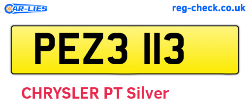 PEZ3113 are the vehicle registration plates.