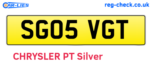 SG05VGT are the vehicle registration plates.