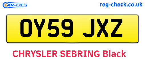 OY59JXZ are the vehicle registration plates.