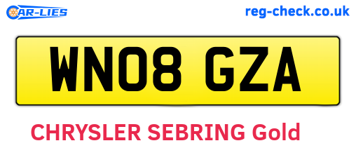 WN08GZA are the vehicle registration plates.