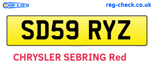 SD59RYZ are the vehicle registration plates.