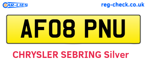 AF08PNU are the vehicle registration plates.