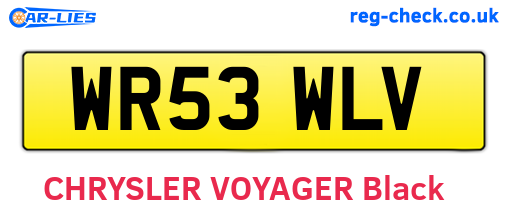 WR53WLV are the vehicle registration plates.