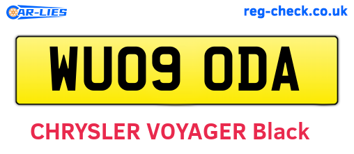 WU09ODA are the vehicle registration plates.