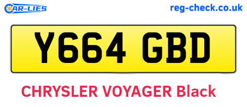 Y664GBD are the vehicle registration plates.
