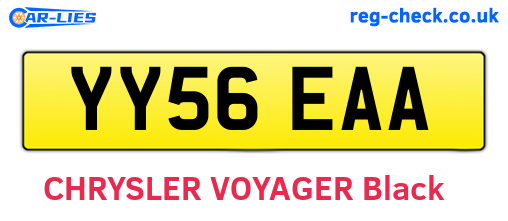 YY56EAA are the vehicle registration plates.