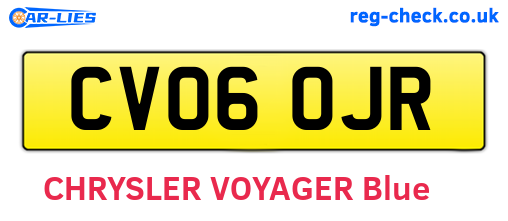 CV06OJR are the vehicle registration plates.