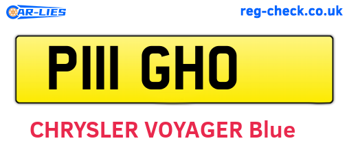 P111GHO are the vehicle registration plates.