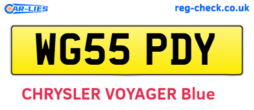 WG55PDY are the vehicle registration plates.