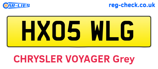 HX05WLG are the vehicle registration plates.