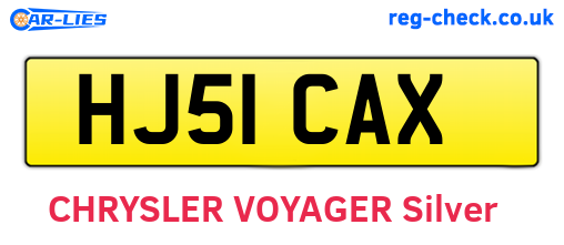 HJ51CAX are the vehicle registration plates.
