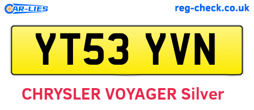 YT53YVN are the vehicle registration plates.
