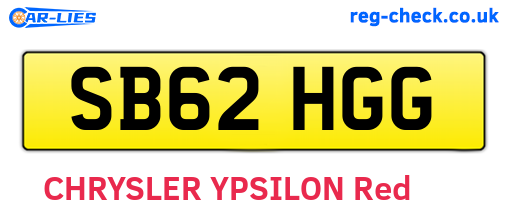 SB62HGG are the vehicle registration plates.