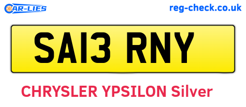 SA13RNY are the vehicle registration plates.