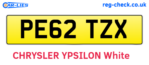 PE62TZX are the vehicle registration plates.