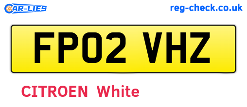 FP02VHZ are the vehicle registration plates.