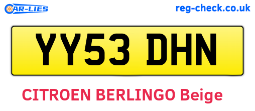 YY53DHN are the vehicle registration plates.
