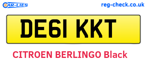 DE61KKT are the vehicle registration plates.