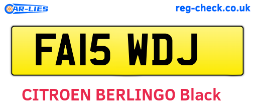 FA15WDJ are the vehicle registration plates.