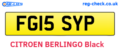FG15SYP are the vehicle registration plates.