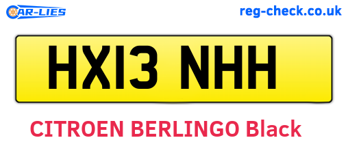 HX13NHH are the vehicle registration plates.