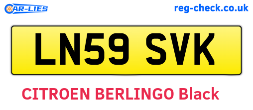LN59SVK are the vehicle registration plates.