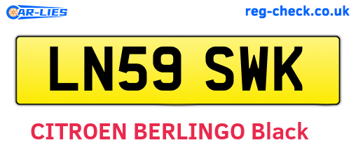 LN59SWK are the vehicle registration plates.