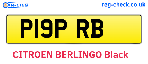 P19PRB are the vehicle registration plates.