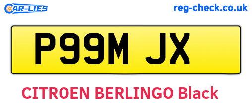 P99MJX are the vehicle registration plates.