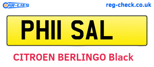 PH11SAL are the vehicle registration plates.