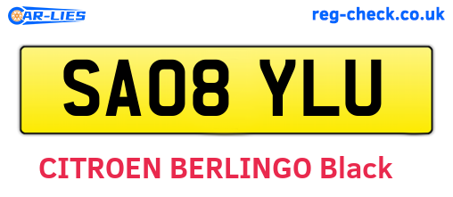 SA08YLU are the vehicle registration plates.