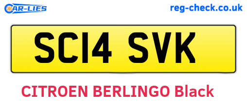SC14SVK are the vehicle registration plates.