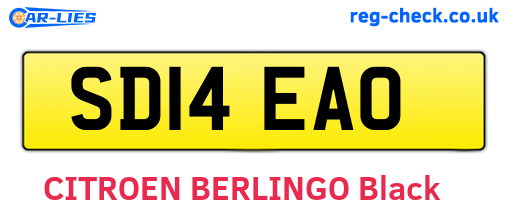 SD14EAO are the vehicle registration plates.