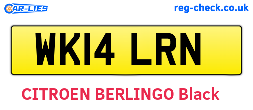 WK14LRN are the vehicle registration plates.