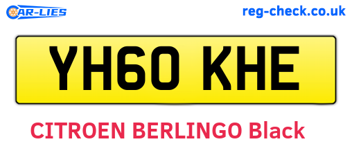 YH60KHE are the vehicle registration plates.