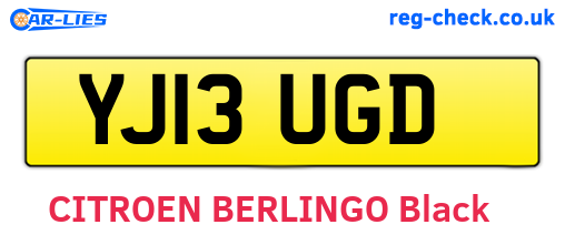 YJ13UGD are the vehicle registration plates.