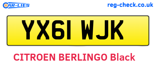 YX61WJK are the vehicle registration plates.