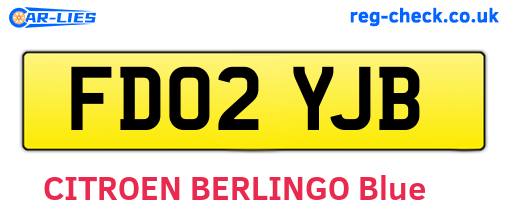 FD02YJB are the vehicle registration plates.