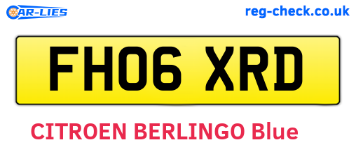 FH06XRD are the vehicle registration plates.