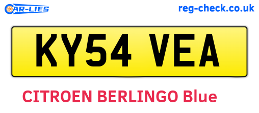 KY54VEA are the vehicle registration plates.