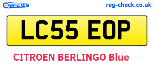 LC55EOP are the vehicle registration plates.