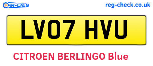 LV07HVU are the vehicle registration plates.