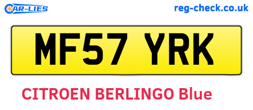 MF57YRK are the vehicle registration plates.