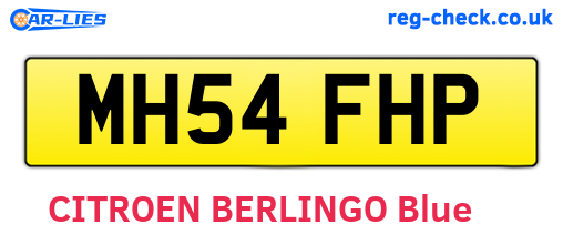 MH54FHP are the vehicle registration plates.