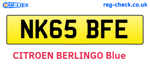 NK65BFE are the vehicle registration plates.