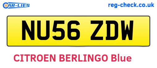NU56ZDW are the vehicle registration plates.